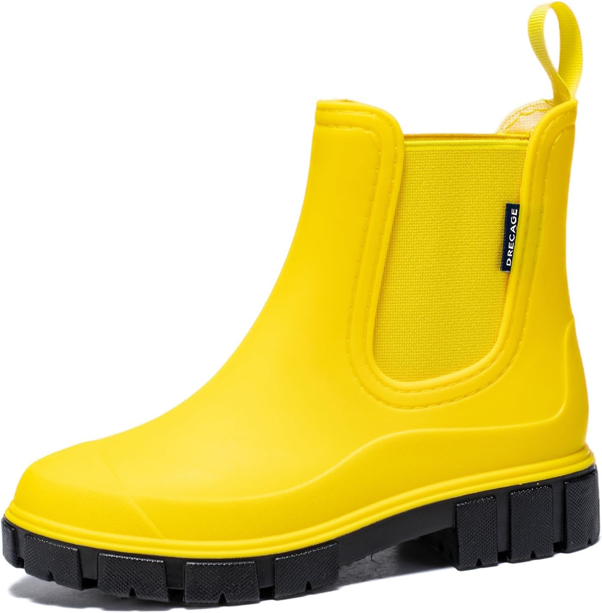 DRECAGE Wellies Boots Women Waterproof Short Chelsea Fashion Ladies Comfortable Rain Boots Outdoors Garden Walking