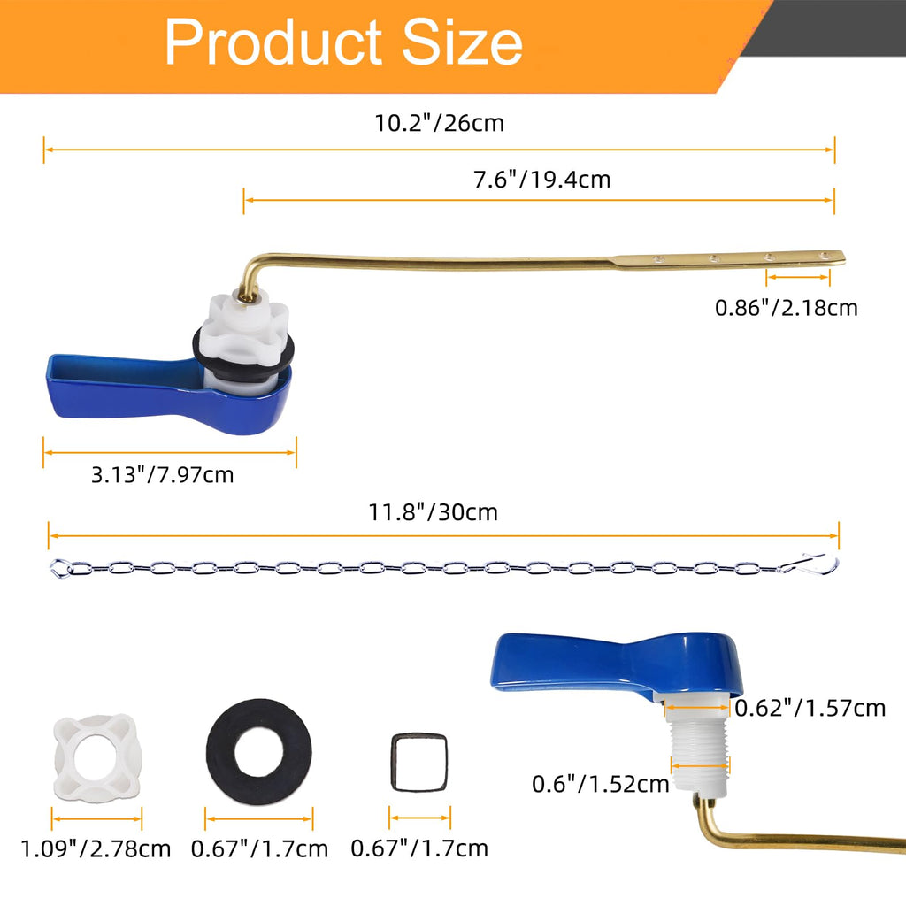 Hibbent Universal Metal Front Mount Toilet Handle Replacement Kit
