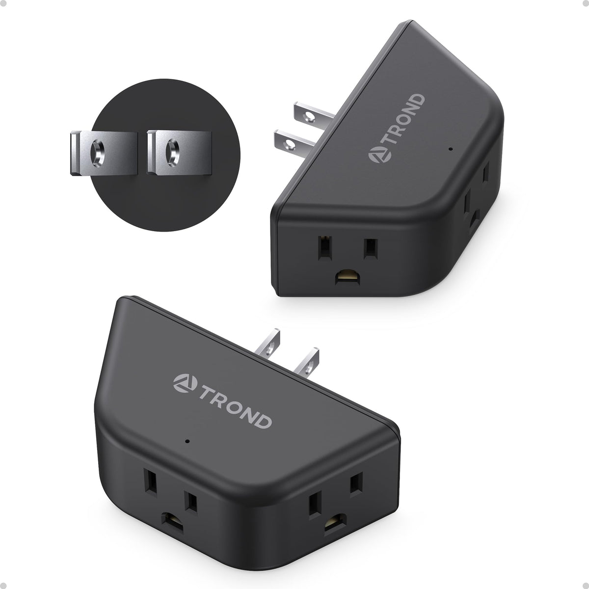 TROND Multi Plug Outlet Extender with USB, 2 Pack Plug Splitter