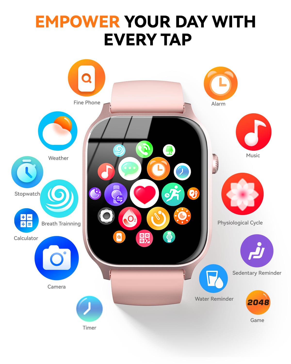 Smart Watch for Men Women- Answer/Make Call, 2026 IP68 Waterproof Fitness Tracker Watch with Sleep Step Counter Activity Smartwatch for Samsung Android iPhone iOS (Deep Burgundy, 1.83)