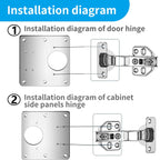 Hinge Repair Plate,2PCS Cabinet Hinge Repair Plate with Customized Screws,Stainless Steel Kitchen Cupboard Door Hinge Repair Brackets with Holes