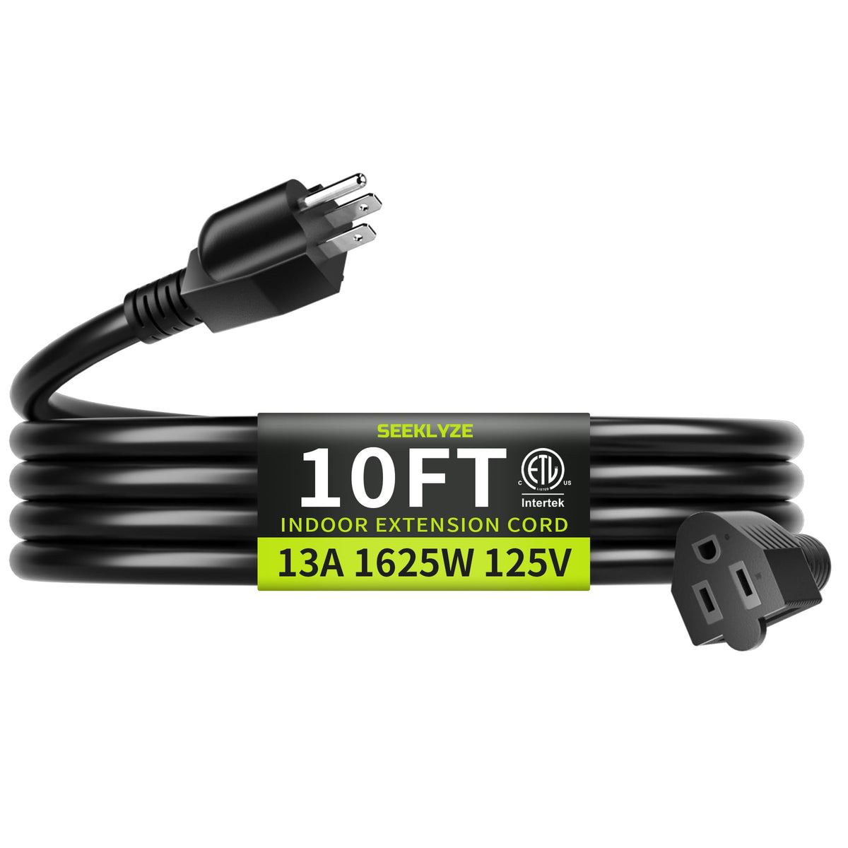 16/3 Black Extension Cord 6 FT Indoor, Short Extension Cord