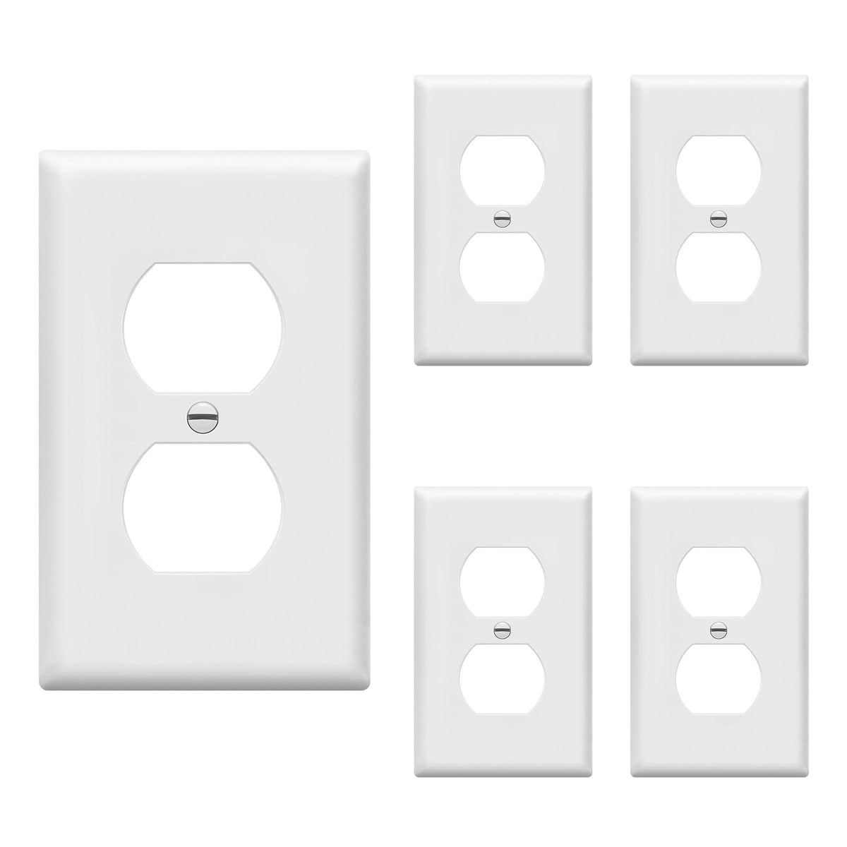 ENERLITES 10 Pack Outlet Covers Wall Plate for Duplex Receptacle, White