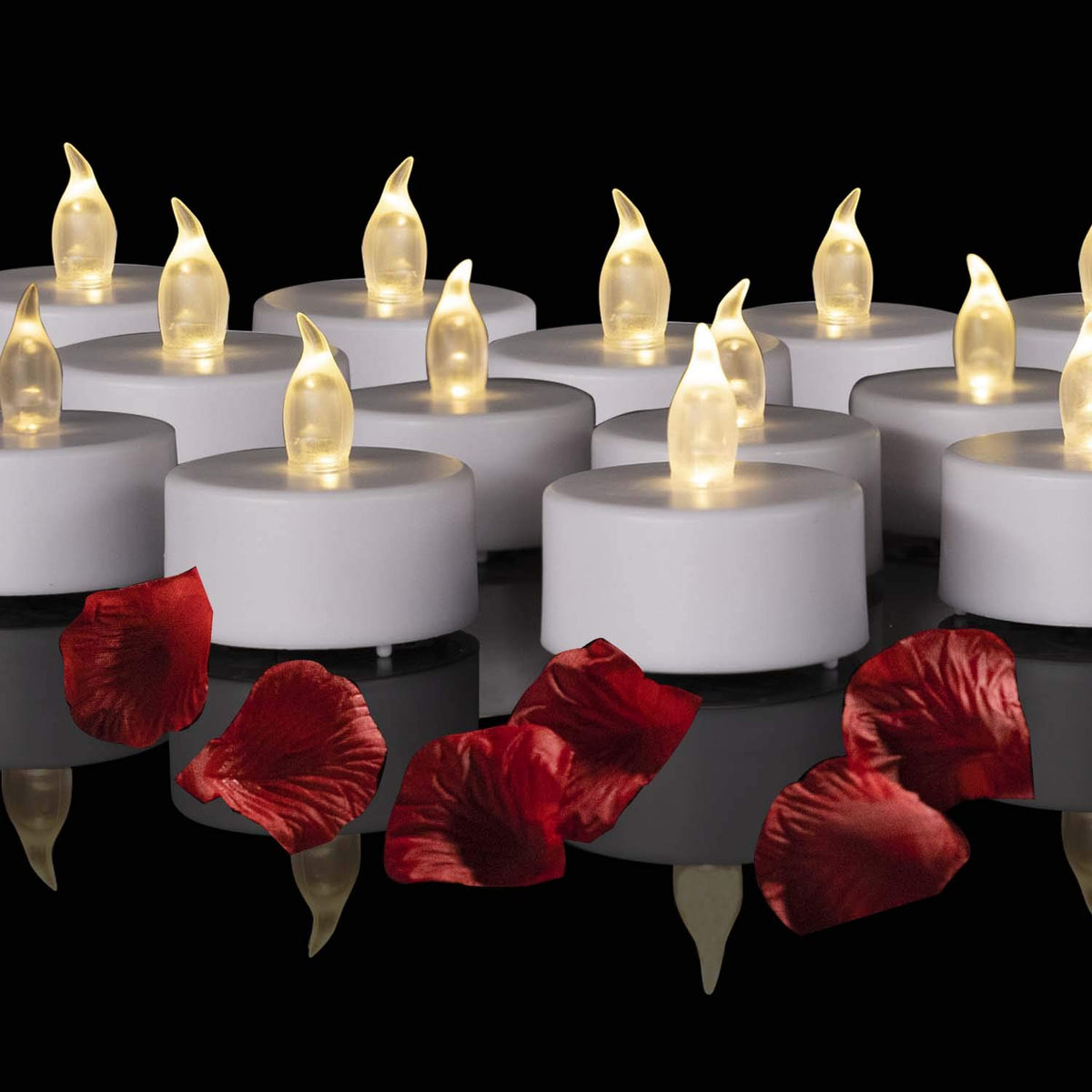 Battery Operated LED Tea Lights Flameless Flickering Candles 50PACK Blue