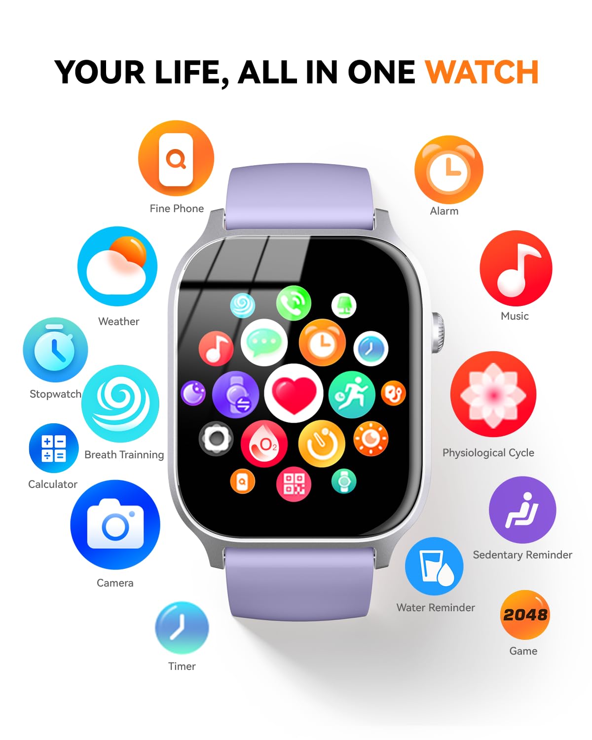 Smart Watch for Men Women- Answer/Make Call, 2026 IP68 Waterproof Fitness Tracker Watch with Sleep Step Counter Activity Smartwatch for Samsung Android iPhone iOS (Deep Burgundy, 1.83)