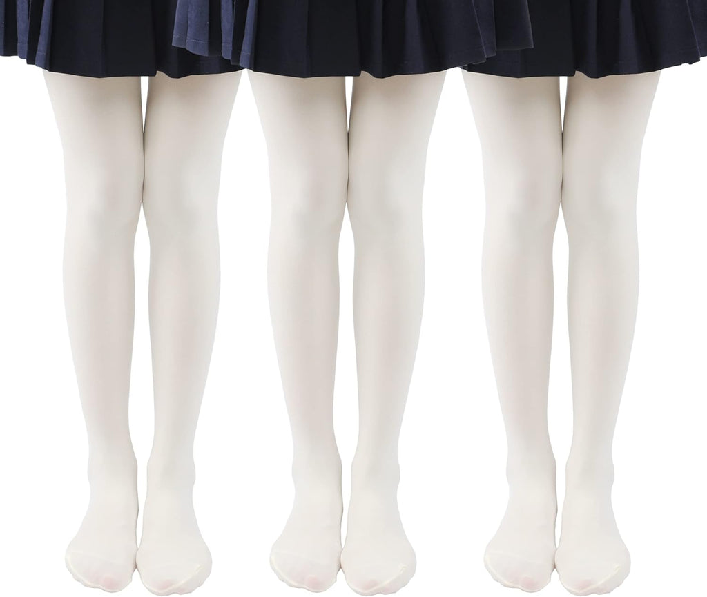 EVERSWE 3-Pack Girls Microfiber Tights Multiple Colors