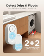 GoveeLife Upgraded Smart Water Leak Detector 1s with High Alarm, 3 Pack