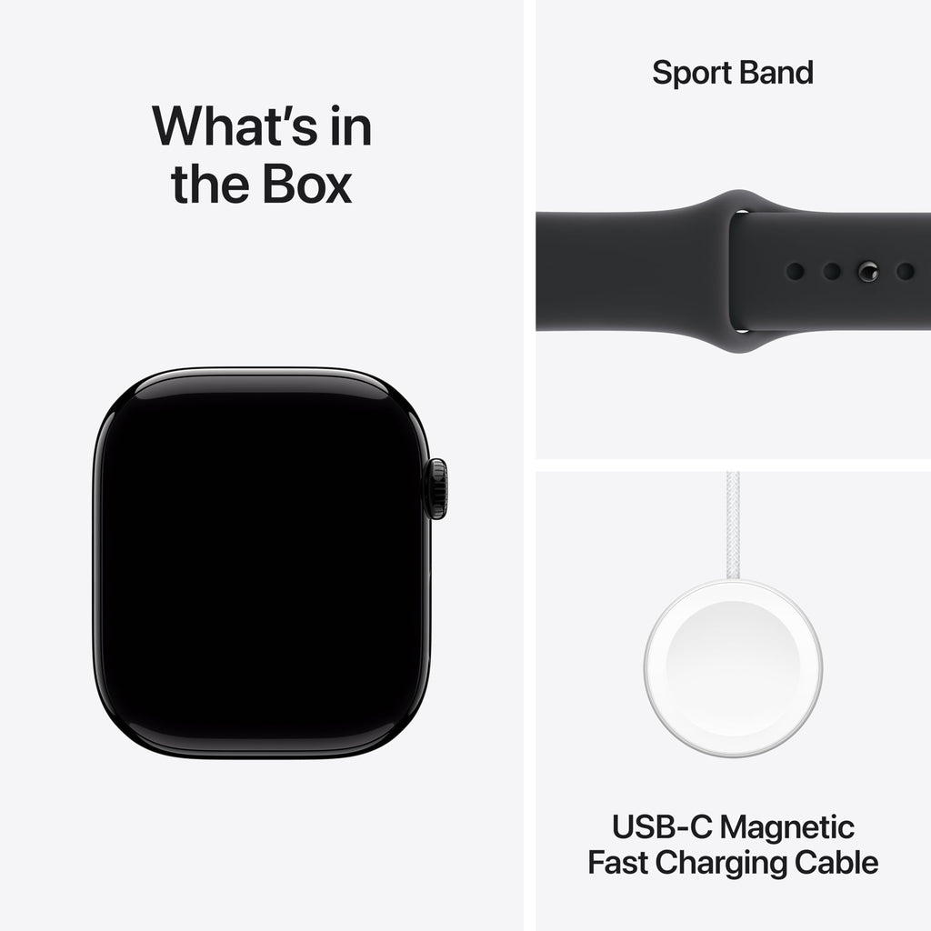 Apple Watch Series 11 GPS 42mm Smartwatch with Space Grey Aluminium Case with Black Sport Band S/M. Sleep Score, Fitness Tracker, Health Monitoring, Always-On Display, Water Resistant