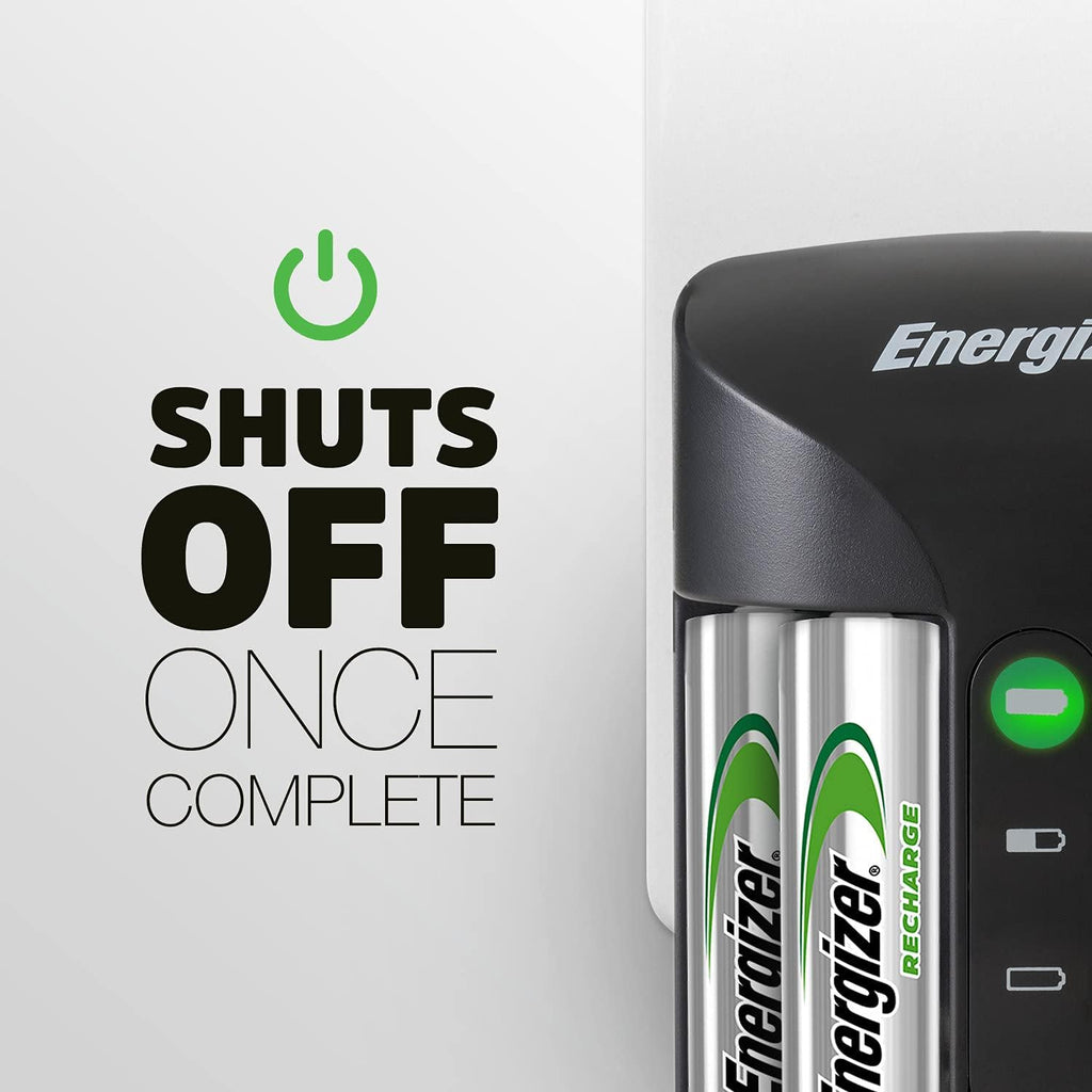 Energizer Recharge Pro Battery Charger + 4 AA Batteries Included 2000 mAh