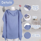 Aolso Breastfeeding Cover Nursing Cover, Muslin Cotton Soft Breathable Nursing Cover, Adjustable Strap Breast Feeding Coverall for Car Seat Blanket and Stroller Coverall (White-Bear)
