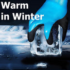 2 Pairs Waterproof Thermal Winter Work Gloves Polar Fleece Liner Superior Grip Double Latex Coating for Garden Logistics Warehousing in Cold Weather Outdoor Activities