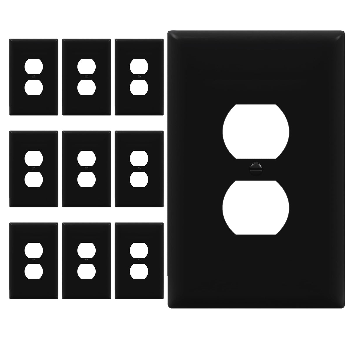 ENERLITES 10 Pack Outlet Covers Wall Plate for Duplex Receptacle, White
