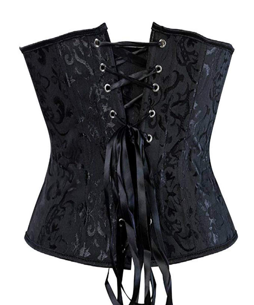 Kelvry Women's Satin Waist Cincher Lace up Boned Bustier Underbust Corset