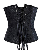 Kelvry Women's Satin Waist Cincher Lace up Boned Bustier Underbust Corset