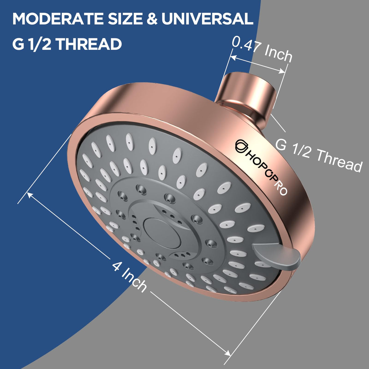High Pressure Shower Head, HOPOPRO 5-Mode Fixed Showerhead, NBC Recommended