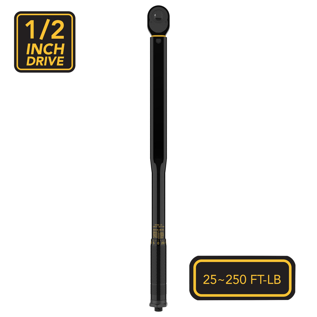 LEXIVON Torque Wrench 1/2-Inch Drive Click 10~150 Ft-Lb/13.6~203.5 Nm (LX-183)
