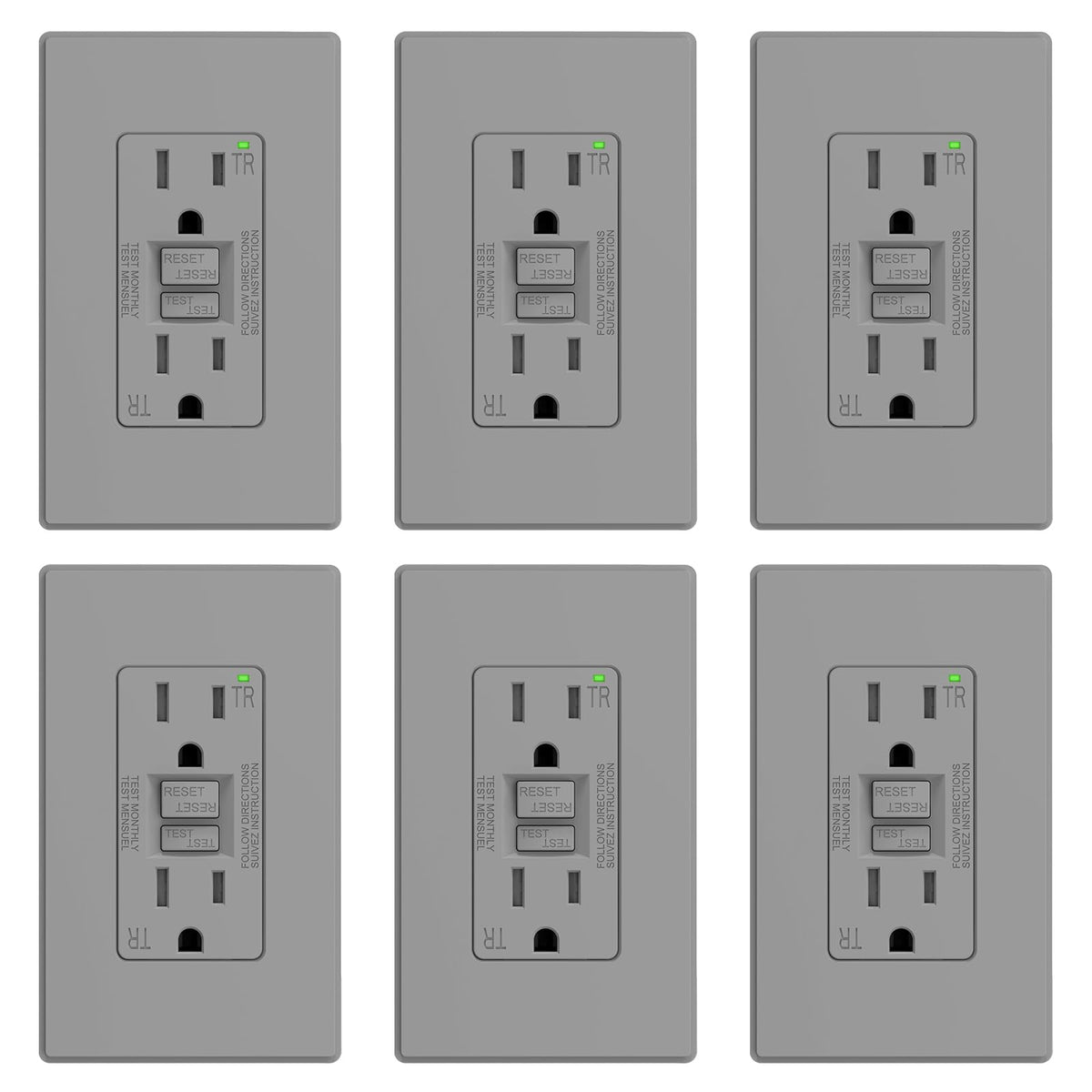 ELEGRP GFCI Outlet 20 Amp, Self-Test GFI Electrical Outlet with Thinner Design, TR Tamper Resistant GFCI Receptacle, Ground Fault Circuit Interrupters with Wall Plate, UL Listed, Light Almond, 1 Pack