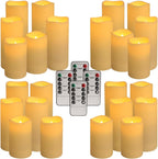 YOROXRG Solar flameless Candles Outdoor Waterproof,Dusk to Dawn Outdoor Lighting, Flickering fameless Reusable LED Light Candles for Lantern Garden Camping and Home Decor, 3D Wick (3"X6") Set of 2