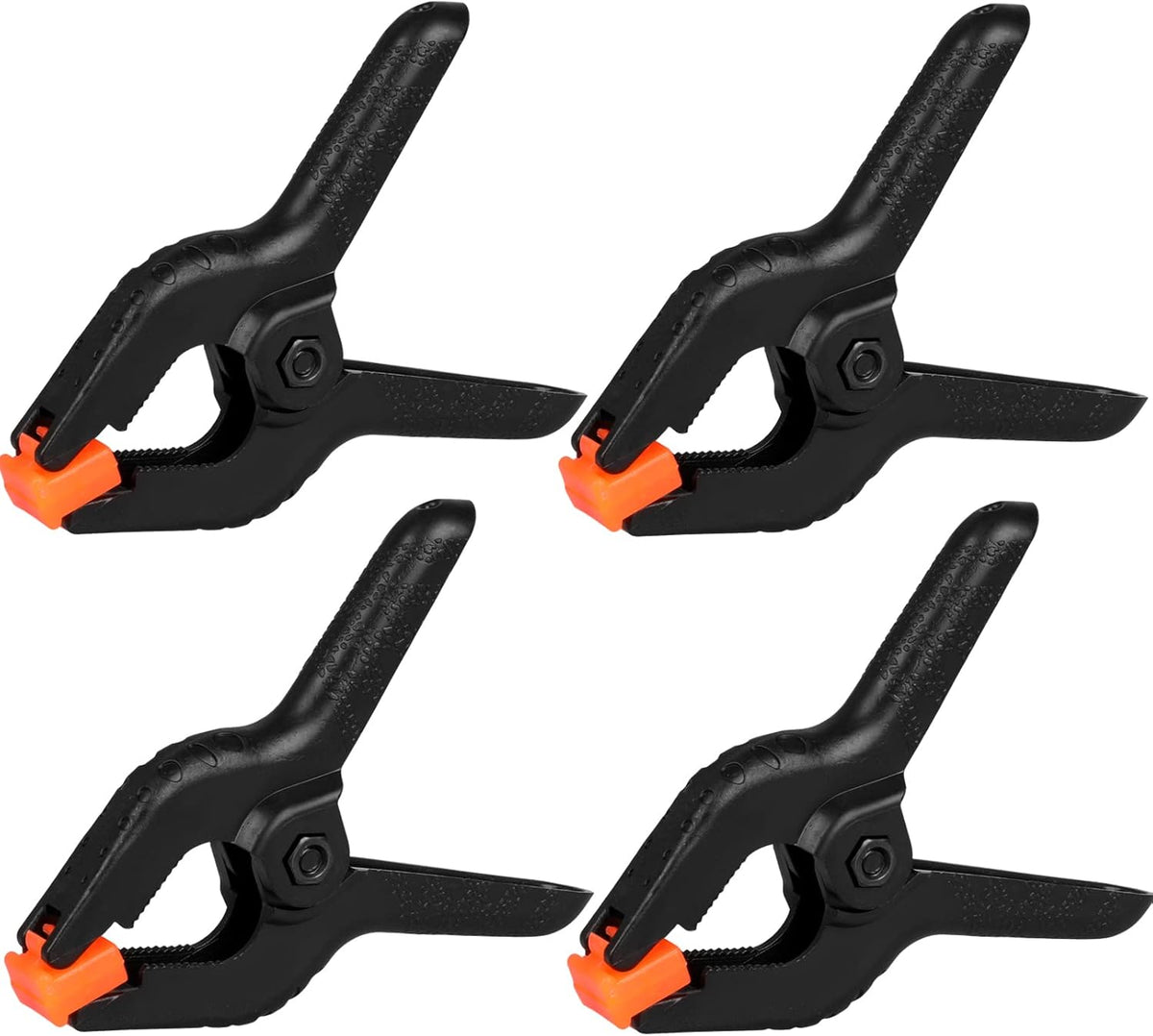 12 Pack Plastic Spring Clamps, 3.5inch Small Heavy Duty Clips for Crafts, Backdrop Stand, Woodworking, Photography Studios (Black)