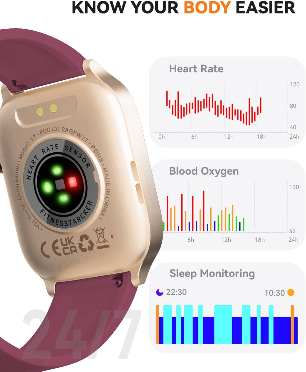 Smart Watch for Men Women- Answer/Make Call, 2026 IP68 Waterproof Fitness Tracker Watch with Sleep Step Counter Activity Smartwatch for Samsung Android iPhone iOS (Deep Burgundy, 1.83)