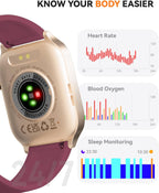 Smart Watch for Men Women- Answer/Make Call, 2026 IP68 Waterproof Fitness Tracker Watch with Sleep Step Counter Activity Smartwatch for Samsung Android iPhone iOS (Deep Burgundy, 1.83)