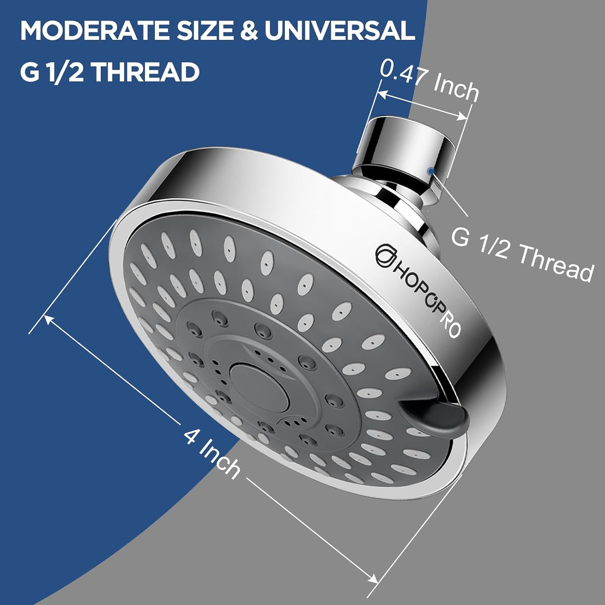 High Pressure Shower Head, HOPOPRO 5-Mode Fixed Showerhead, NBC Recommended