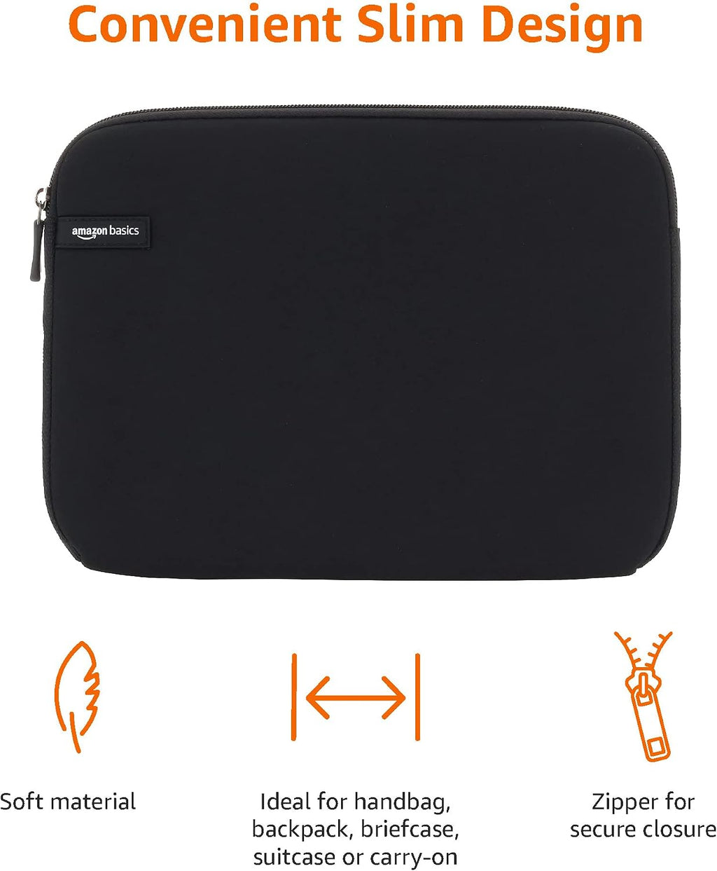 Amazon Basics 29.5 cm Laptop Sleeve Case in Black