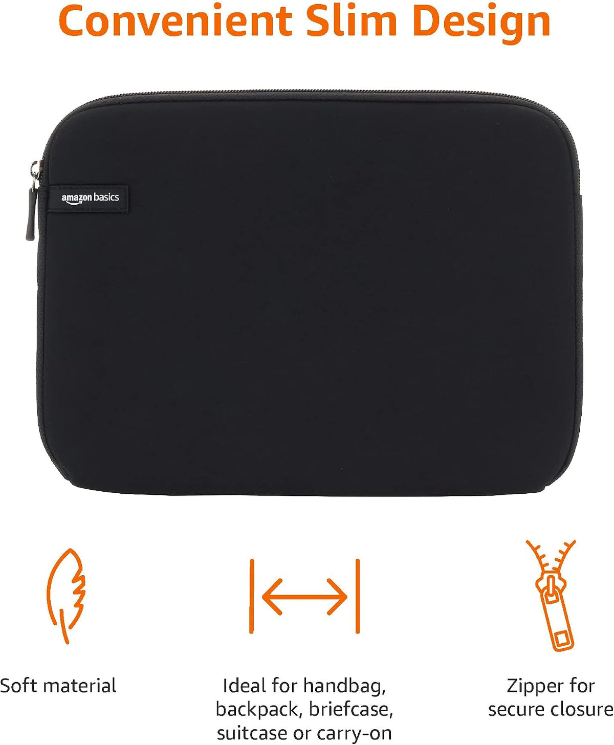 Amazon Basics 29.5 cm Laptop Sleeve Case in Black