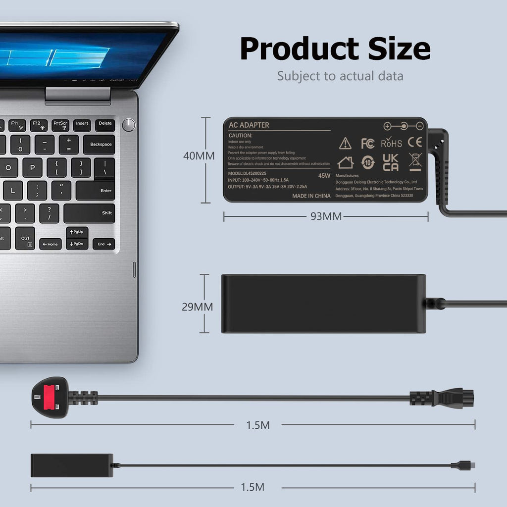 90W Laptop Charger Compatible with HP EliteBook Probook Pavilion Compaq