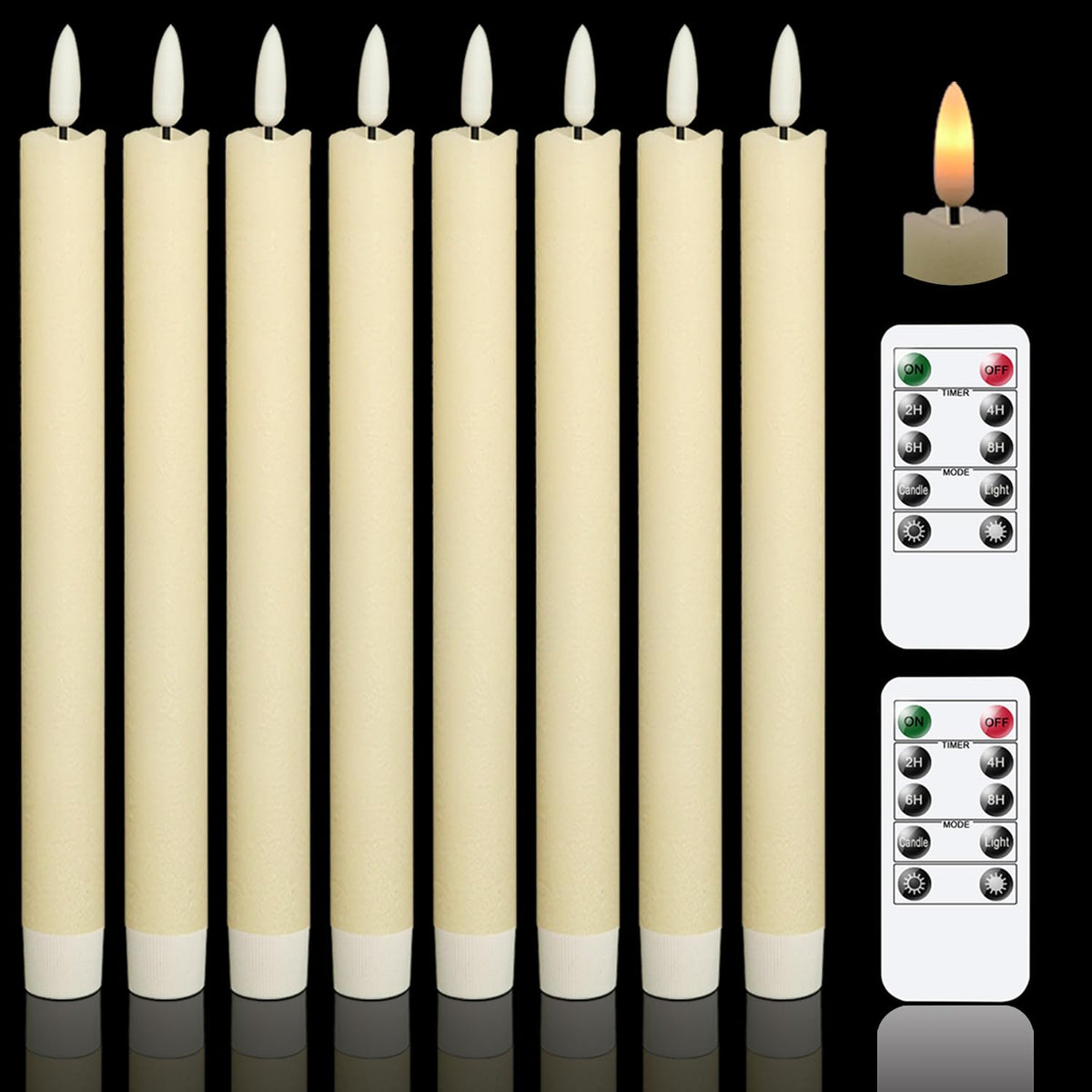 GenSwin Christmas Tree Flameless Taper Candles candlesticks Remote Timer