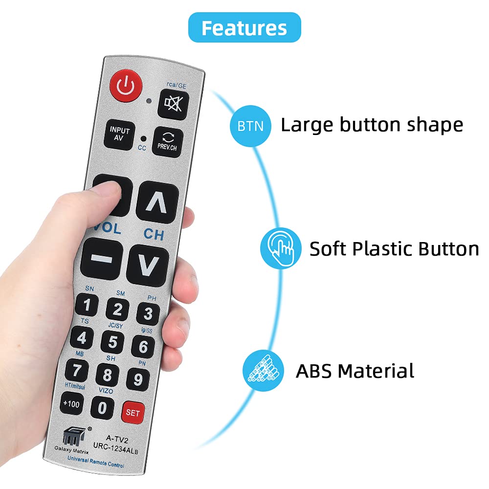 Seniors Elderly Big Button Universal Extra Large Remote Control UNOCAR