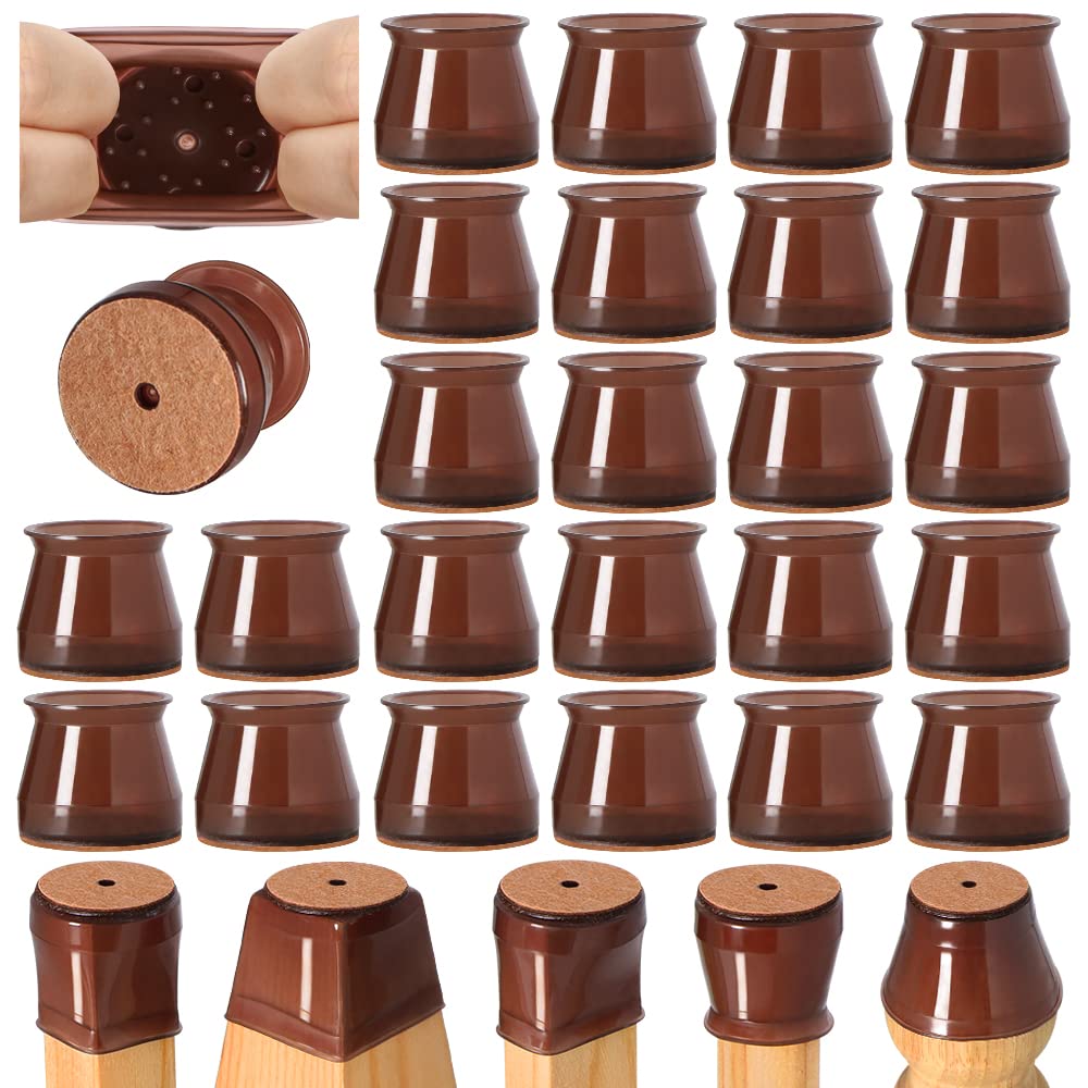 VIUME 24 Pcs Chair Leg Floor Protectors for Hardwood Floors Round