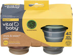 Vital Baby Store & Wean Baby Food Pots 60ml, 6 Pack | Leakproof, Stackable