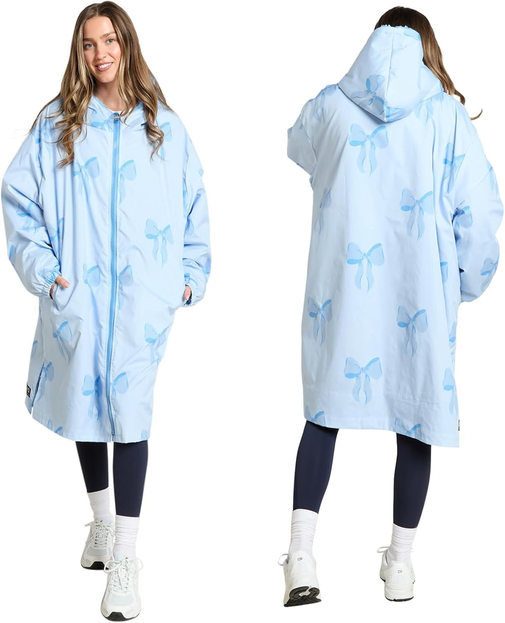 OHS Adults Drying Robe, Water-Resistant Changing Robe Gifts for Women Comfy Sherpa Privacy Robes for Women Men, Stay Dry Jacket Swimming Camping Drying Robes - S/M, L/XL
