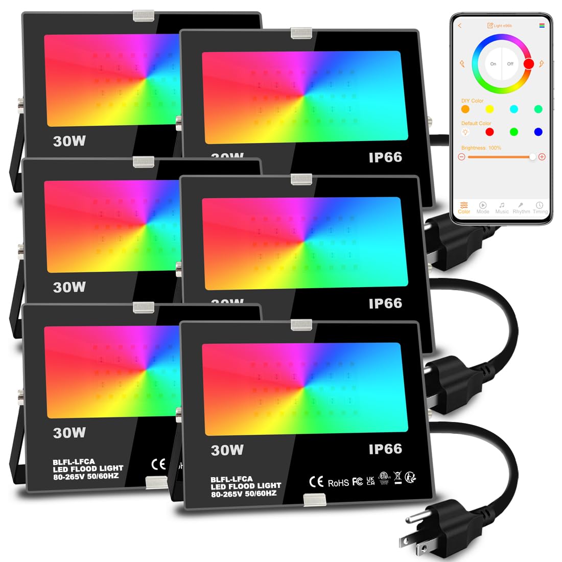 MELPO Led Flood Light 30W, 300W Equivalent Outdoor Color Changing Lights
