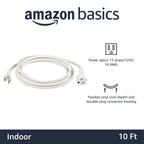 Amazon Basics Extension Cord, 3 Prong Outlet Extender, Indoor Power Cord, 13 Amps, 125V, 6 Ft, Black