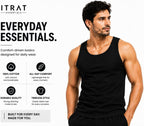 ITRAT Men's Cotton Vests Tank Tops Slim Fit Summer Top Breathable Sleeveless Shirt, Easy Fit Athletic Wear for Workout, Everyday Use and Training Activities (Pack 1, White, XL)