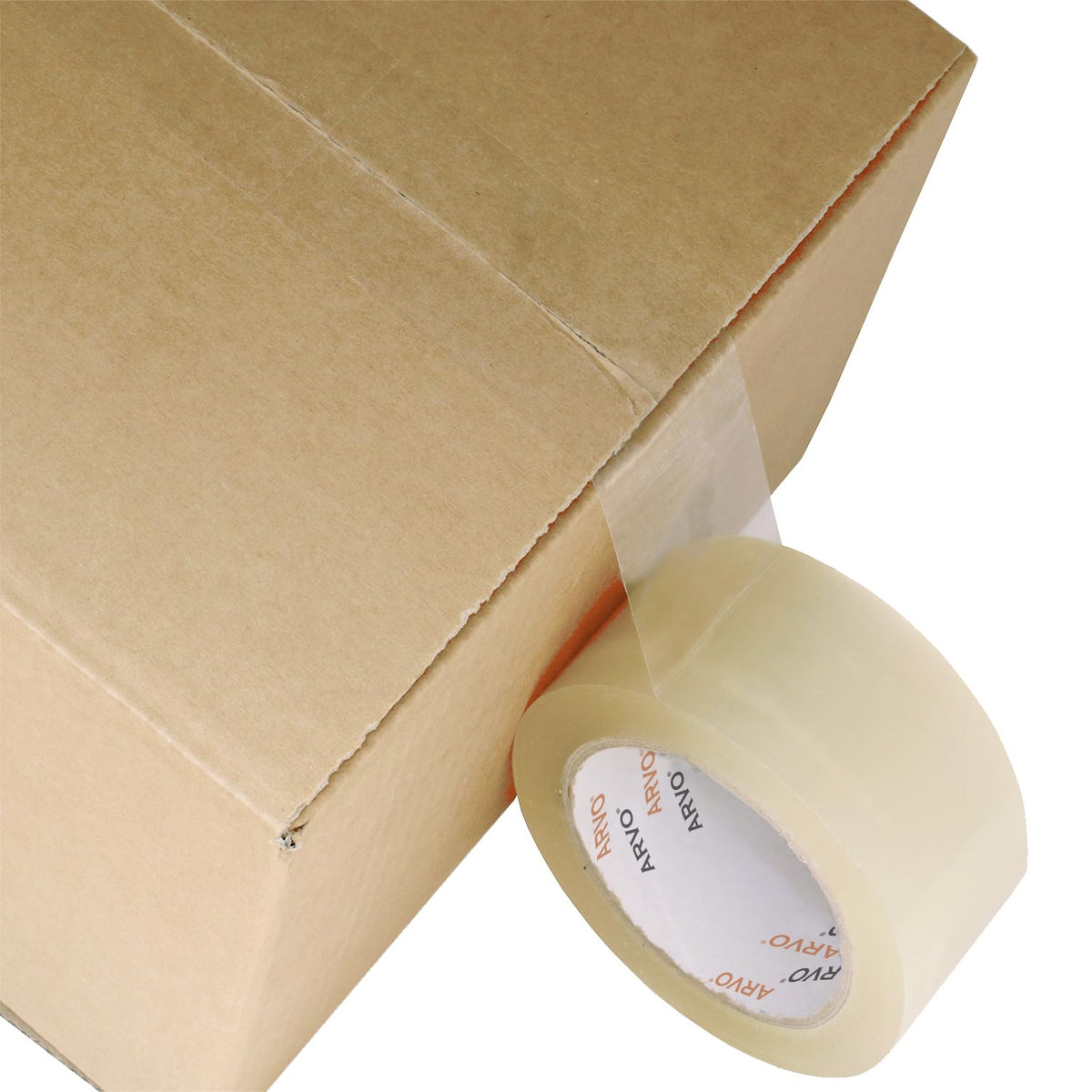 ARVO Clear Packing Tape 6 Rolls with Low Noise (48mm x 60m) - Durable Parcel Sealing Tape for Packing Boxes, Secure Packaging for Moving House