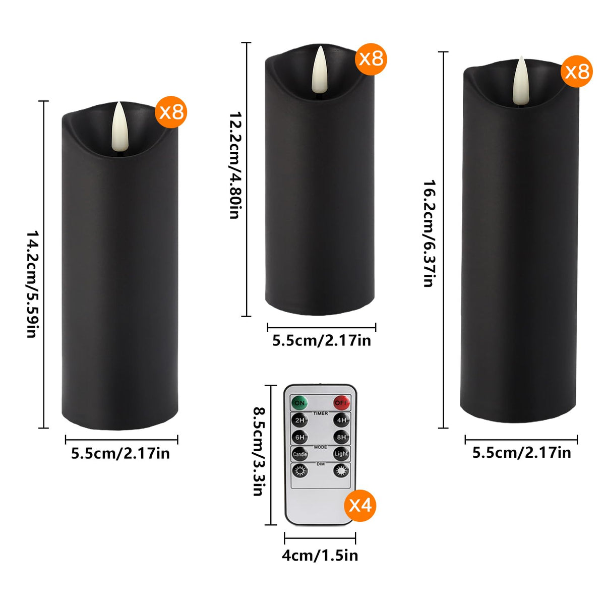 YOROXRG Solar flameless Candles Outdoor Waterproof,Dusk to Dawn Outdoor Lighting, Flickering fameless Reusable LED Light Candles for Lantern Garden Camping and Home Decor, 3D Wick (3"X6") Set of 2