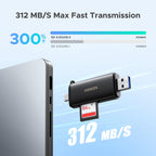 UGREEN SD Card Reader 3.0, USB-C & USB-A Memory Card Reader 170MB/s(Grey)