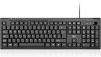Rii RK907 USB Wired Keyboard Full Size Office Keyboard Compatible with Mac PC Tablet Windows Android Microsoft UK Layout