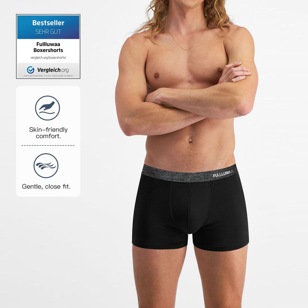 Fullluwaa Mens Boxers Cotton 10 Pack, No Scratch, Breathablee and Soft