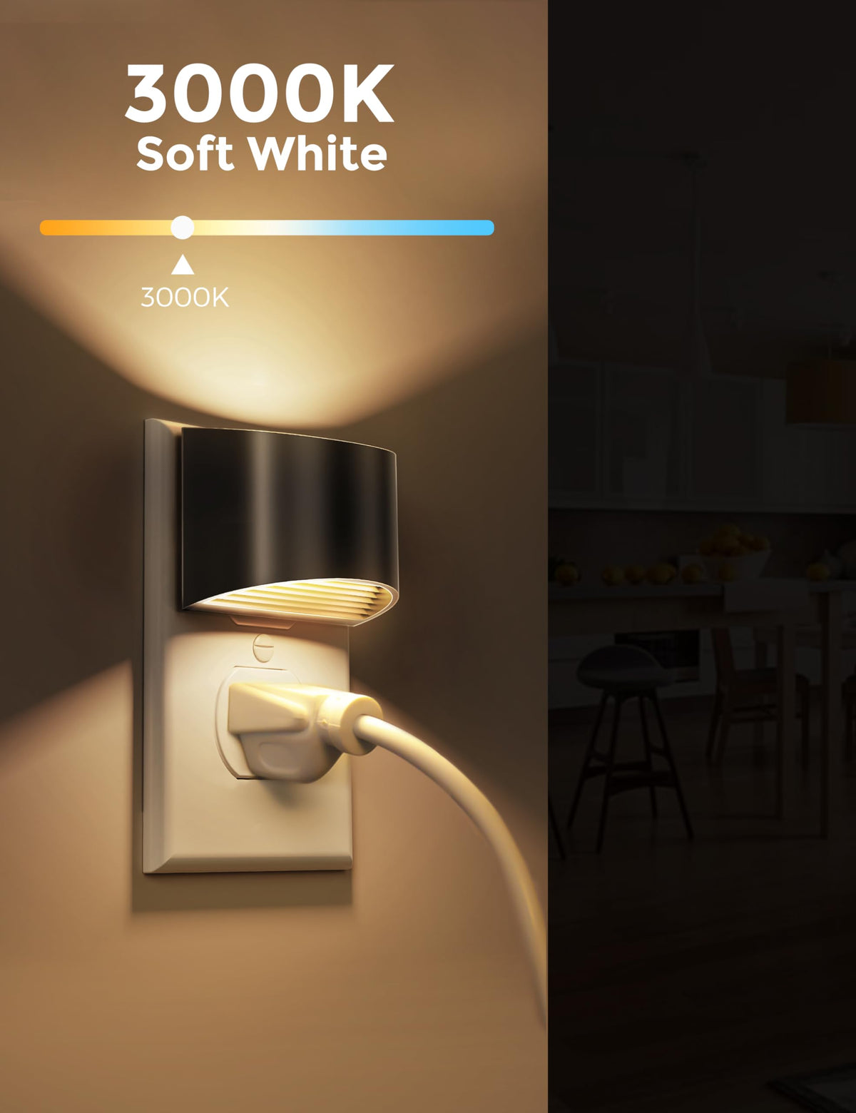 L LOHAS LED Night Lights Plug into Wall, Dimmable Night Light 2 Pack