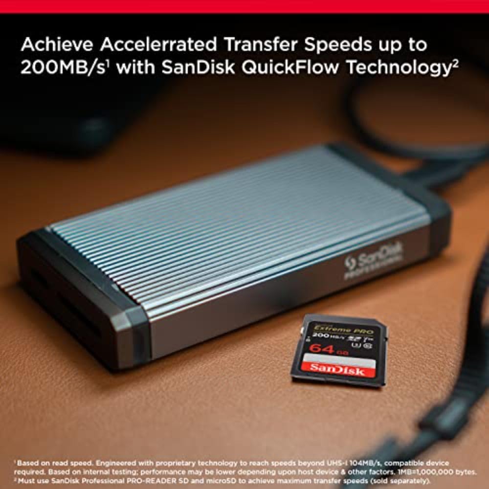 SanDisk 1TB Extreme PRO SDXC card, SD Card, V60 Memory card, 6K & 4K UHD, up to 280 MB/s, Shock, Temperature, Water and X-Ray Proof, RescuePro Deluxe data recovery software, UHS-II, Class 10, U3
