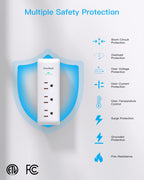 Surge Protector Outlet Extender with Rotating Plug, Multi Plug Wall Outlet