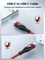 USB C to USB C, 100W 5A Fast Charging Cable [2Pack/2M] USB Type C Charger Fast Charge Lead Usbc to Usbc Cable for iPhone 15 16 17 Pro Max Plus iPad Pro MacBook Samsung Galaxy S23 S22 S24 S25 Ultra etc