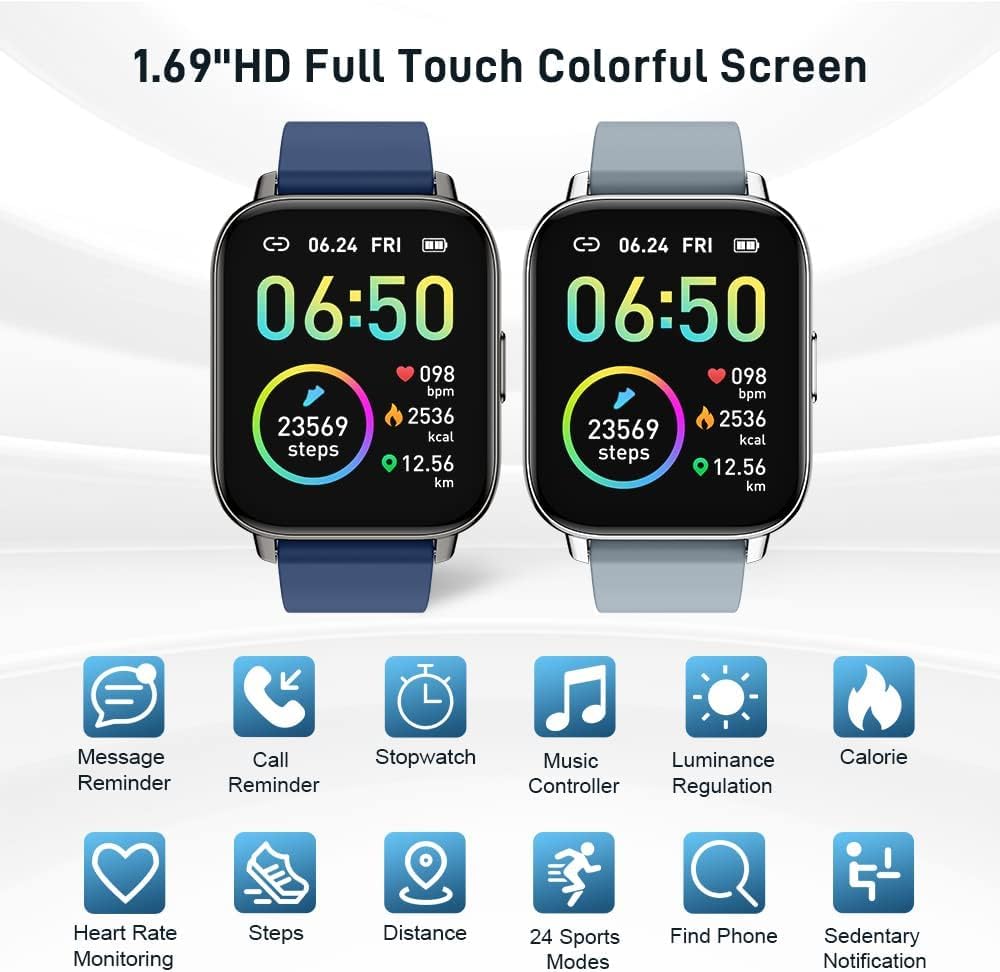 Motast Smart Watch, Fitness Tracker 1.69'' HD for Men Women