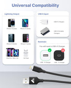 Aioneus iPhone Charger Cable 1M, MFi Certified Lightning Cable Fast iPhone Charging Cable Nylon Braided USB iPhone Charger Lead for iPhone 14 13 12 11 Pro Max XR XS X Max 8 7 6s Plus SE, iPad