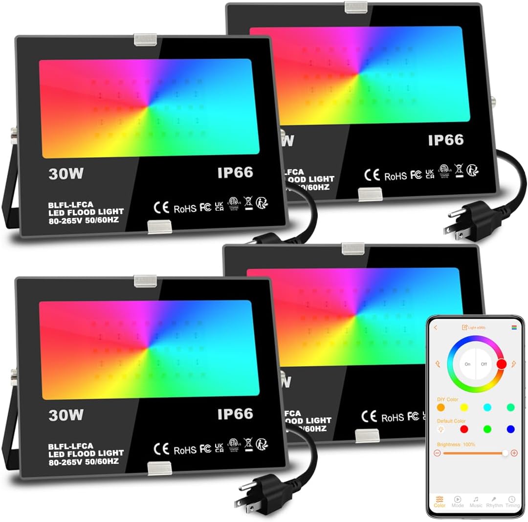 MELPO Led Flood Light 30W, 300W Equivalent Outdoor Color Changing Lights