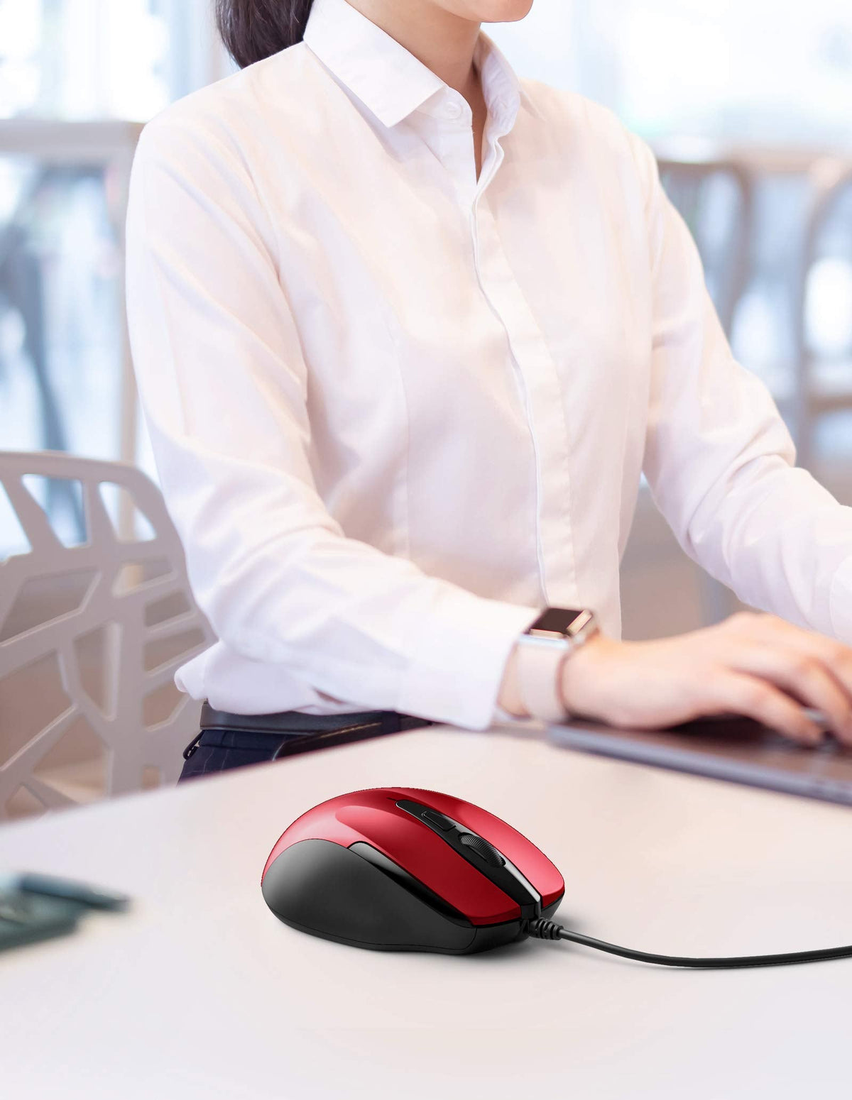 TECKNET USB Wired Mouse,6400 DPI Optical,6-Button Ergonomic Computer Mouse
